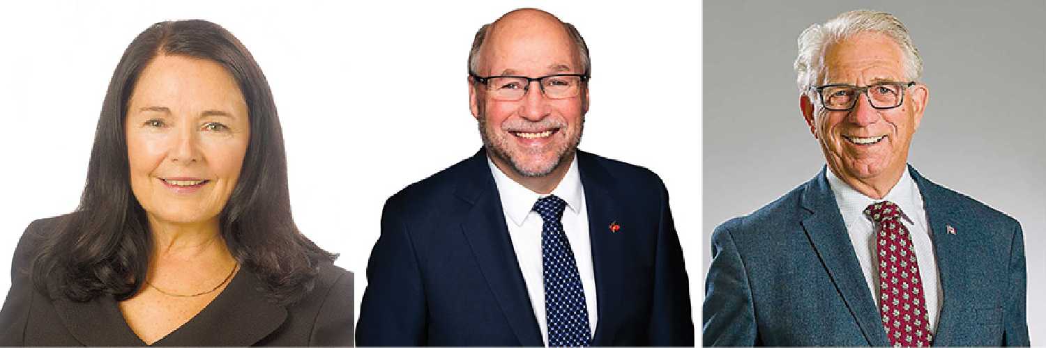 Left is MP Cathay Wagantall, middle is MP Dr. Robert Kitchen and right is MP Larry Maguire.